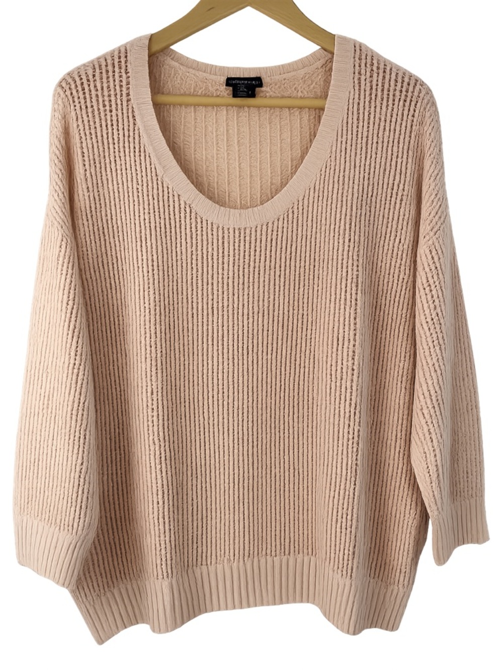 Calvin Klein Jeans Open Knit Sweater Peach Beige Lightweight‎ Size L
